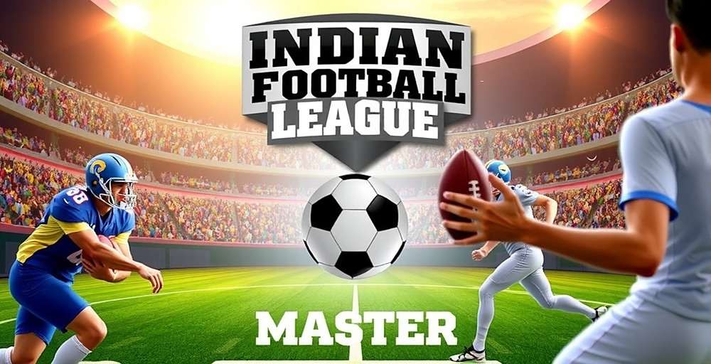 Indian Football League Master game cover featuring Indian footballers in action during a match in a stadium filled with fans